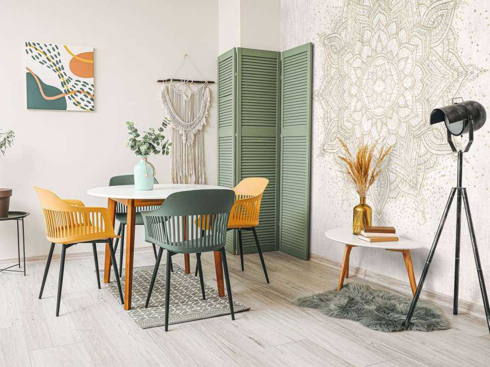 Mandala med gyllene gnistor - beige