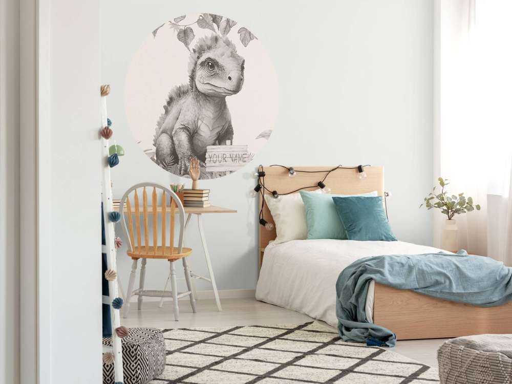 Baby ankylosaurus i den beige djungeln