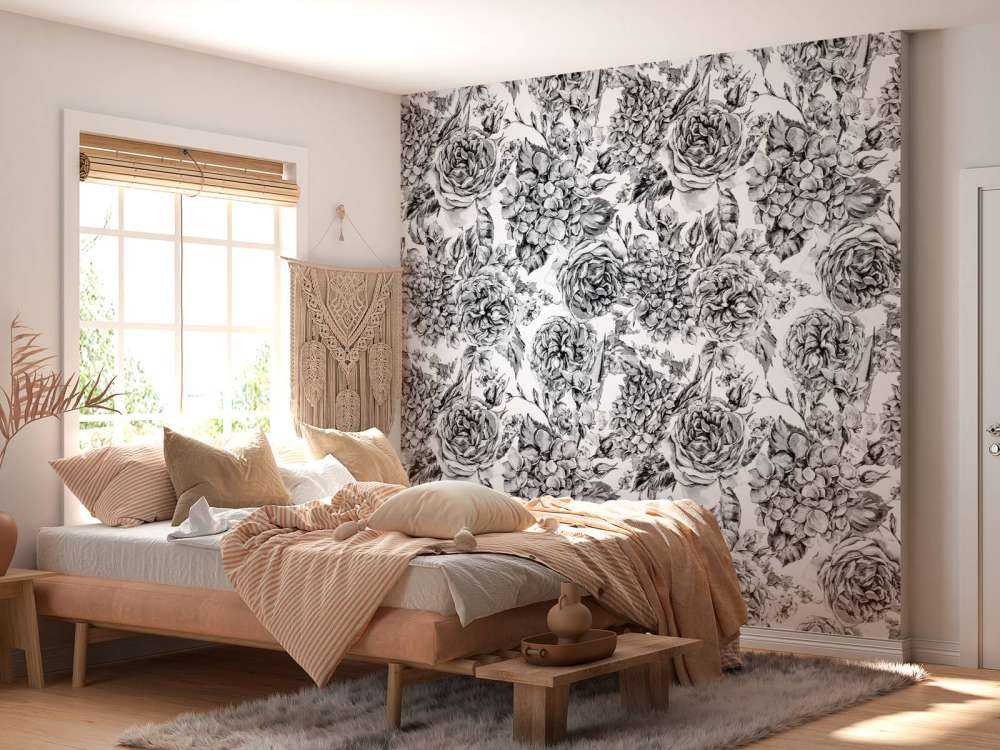 Svartvit Blomträdgård