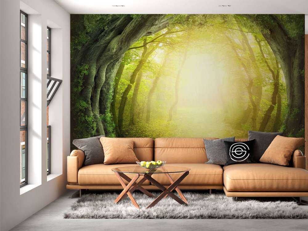 Stenväg genom skogen