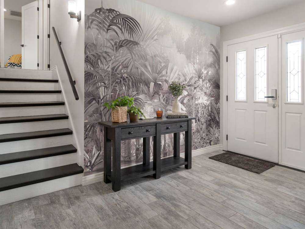 Morgon i den tropiska trädgården Lila