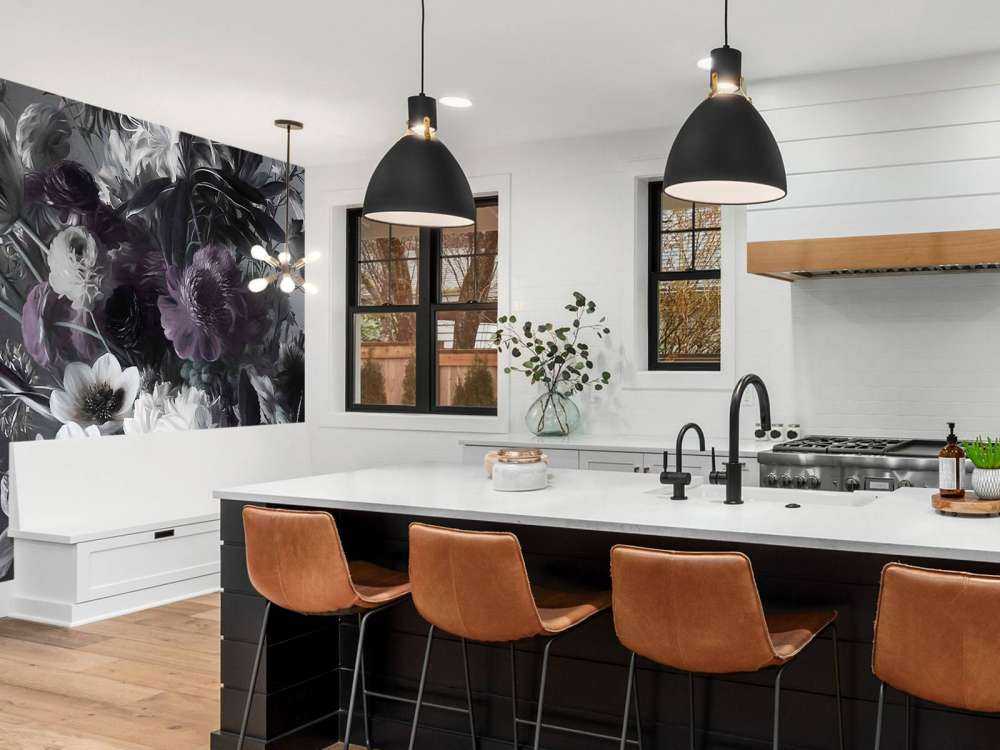 Stort bukett med anemoner Lila