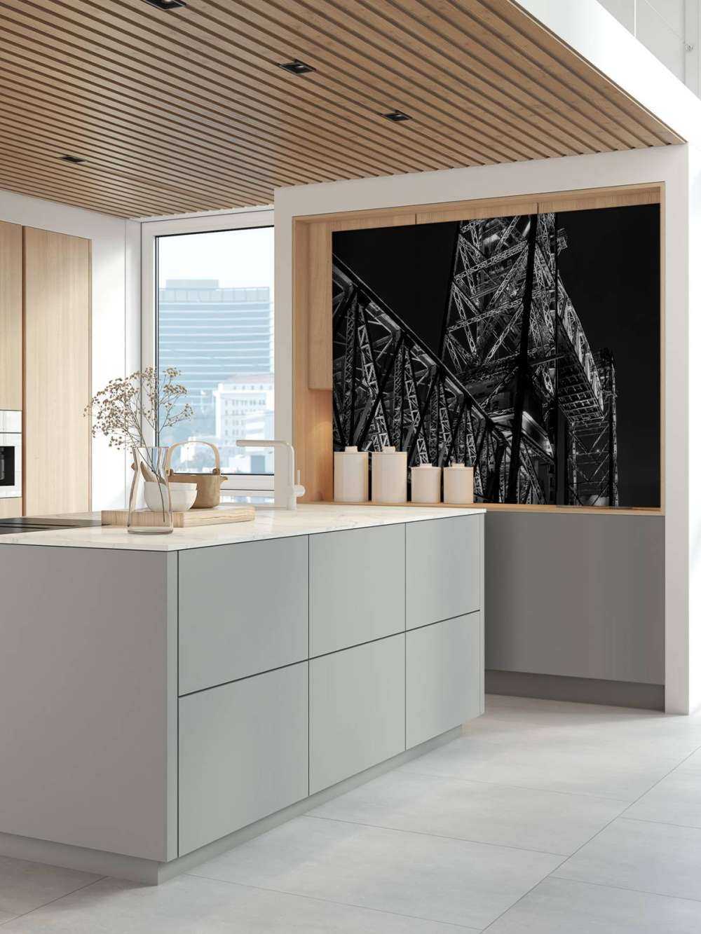 Den tidigare järnvägsbron De Hef i Rotterdam i svartvitt 