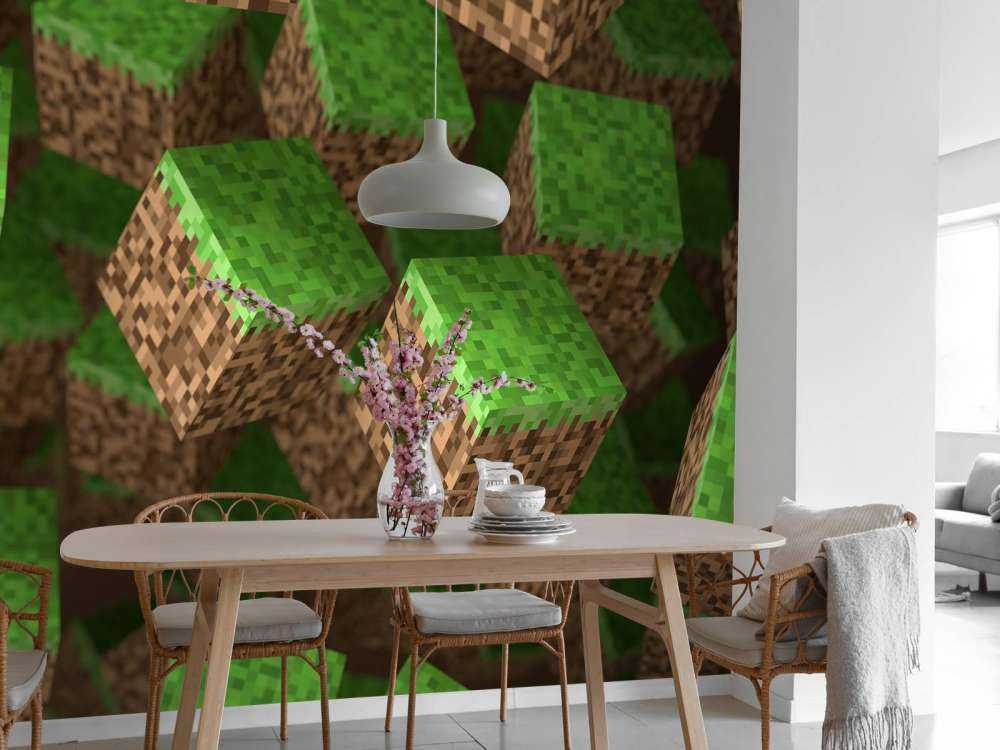 3D Minecraft gräsblock