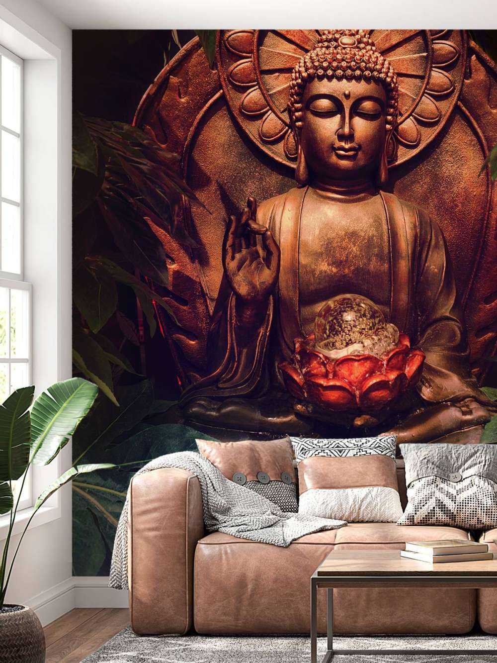 Buddha med löv