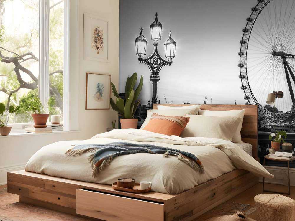 Pariserhjulet svart och vitt