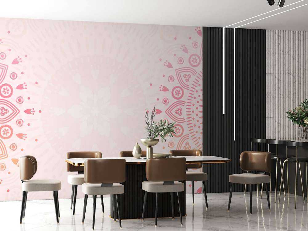 Mandalas med rosa blommor