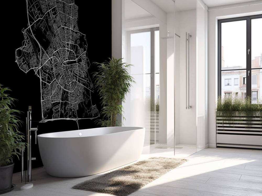 Karta över Eindhoven, svart