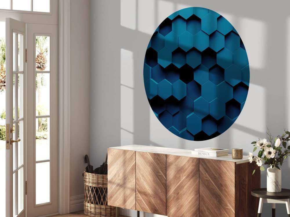 Mørkeblå Hexagons