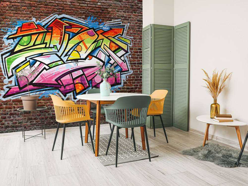 Graffiti på røde mursten