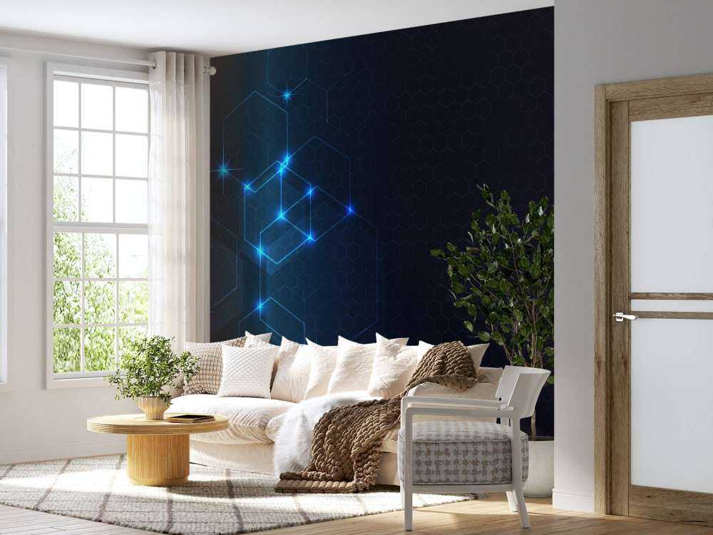 Abstrakte glødende hexagoner