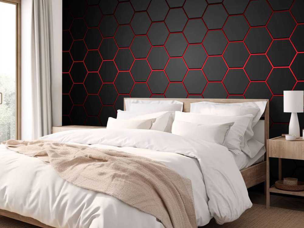 Røde glødende sekskanter