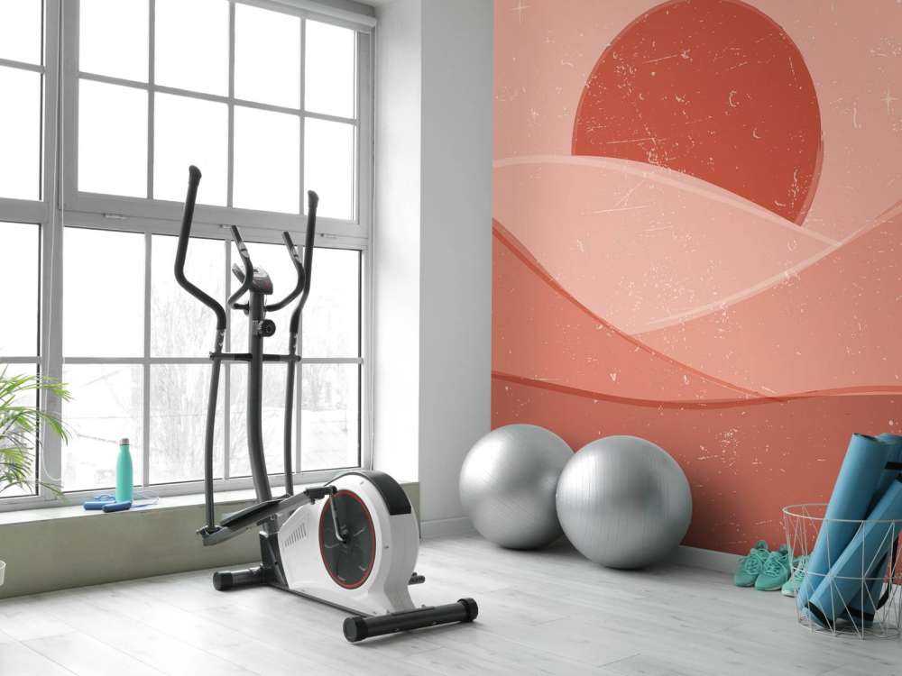 Røde bølger foran solen