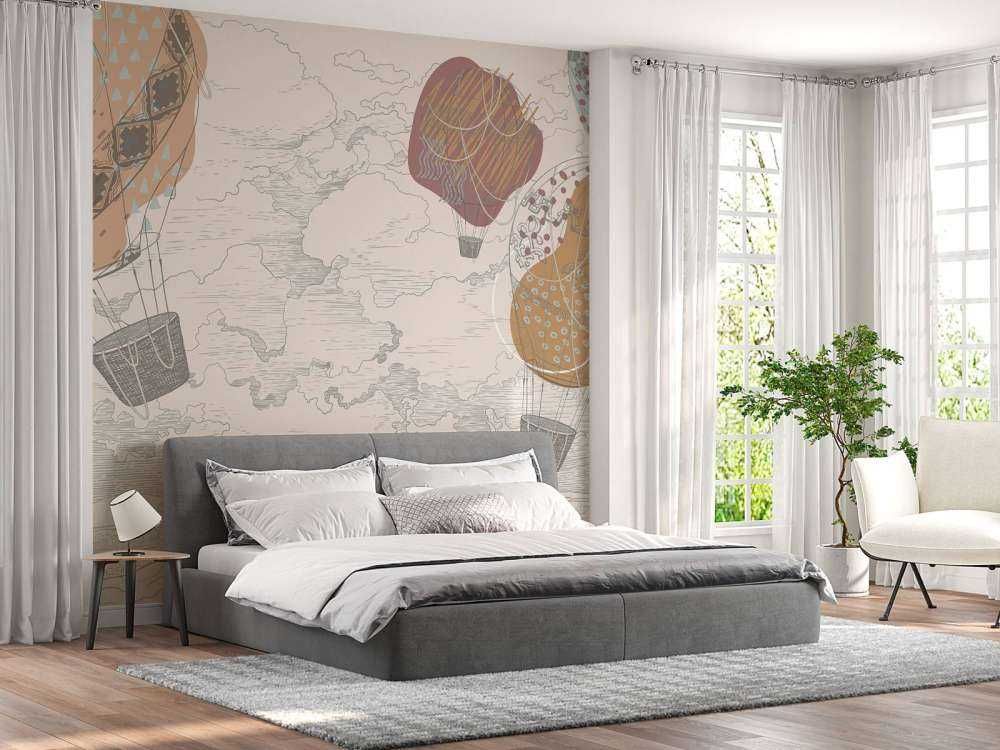 Farvede varmluftballoner