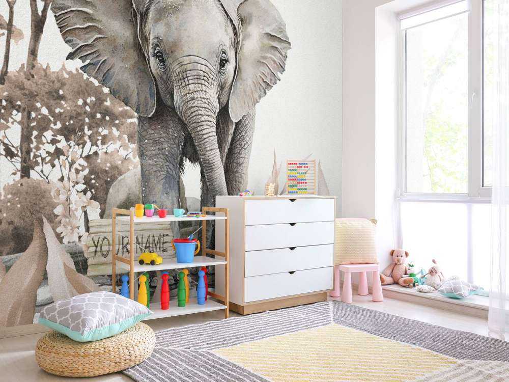 Elefant i junglen taupe