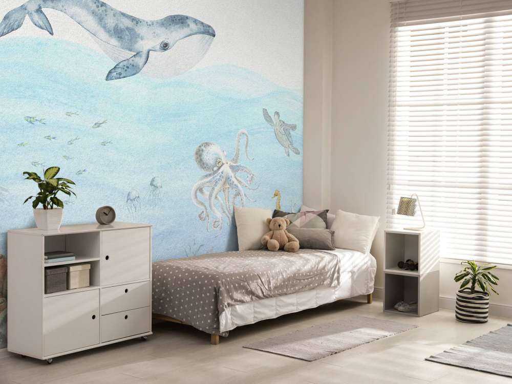 Undervandsverden med en hval