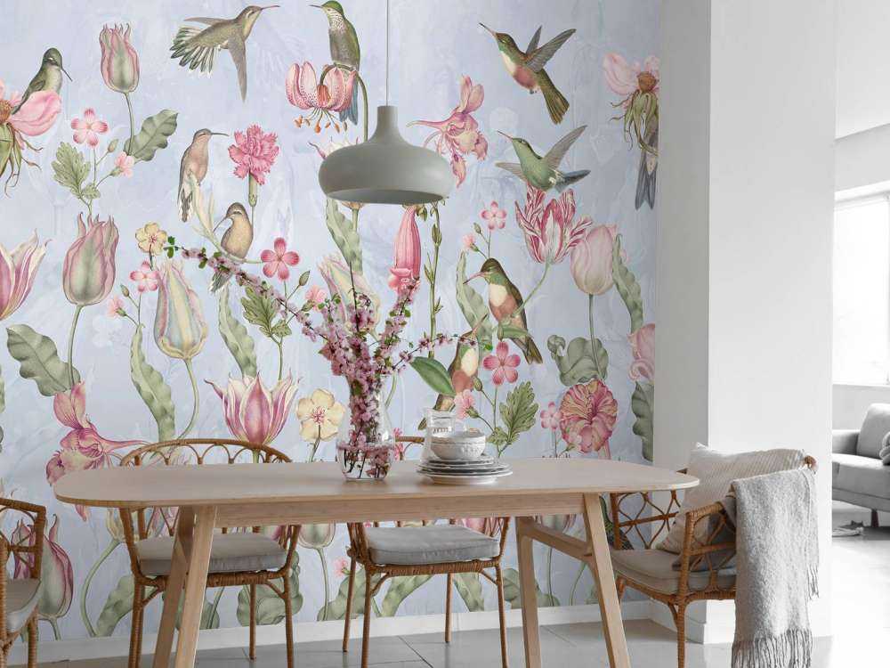 Forår Kolibri Symfoni - Pastel Blå Serenade