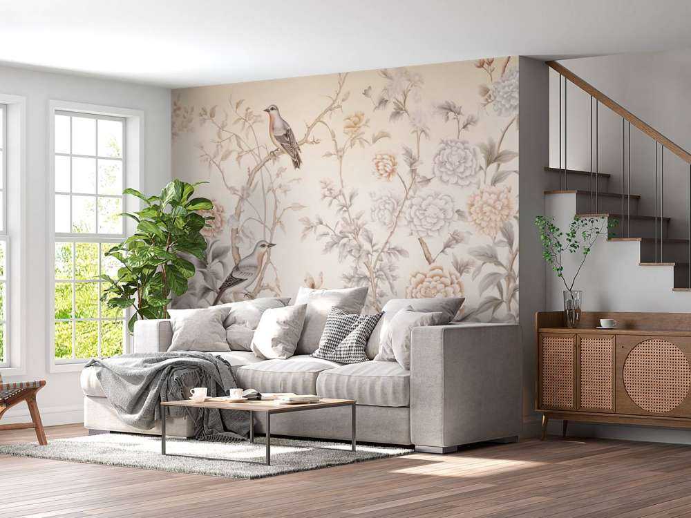 Tegnet blomsterlandskab