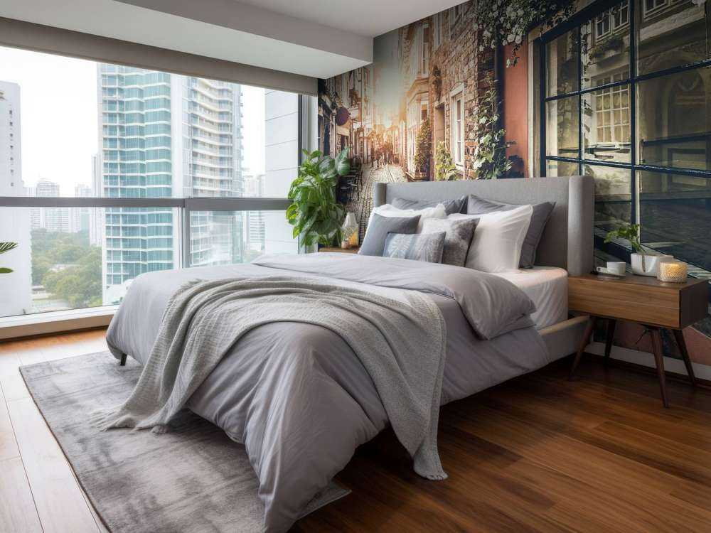 Solnedgang i en gammel gade