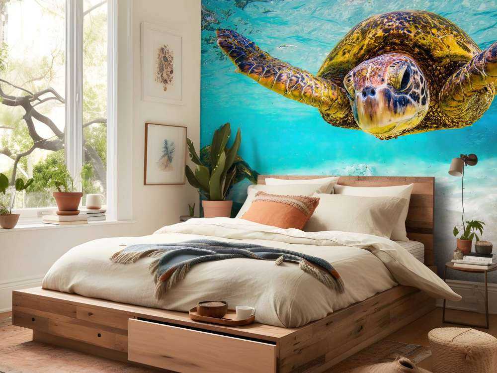 Havskildpadde i havet