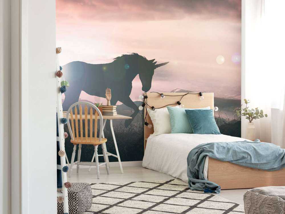 Enhörning i solnedgången