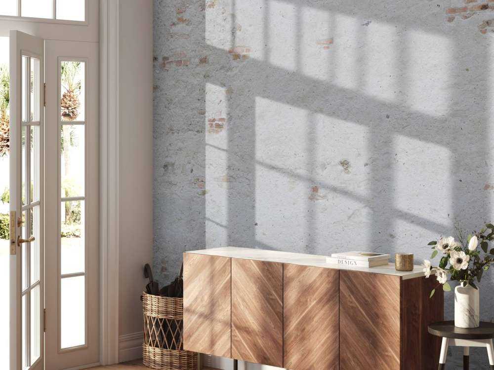 Gammal vägg med stuckatur