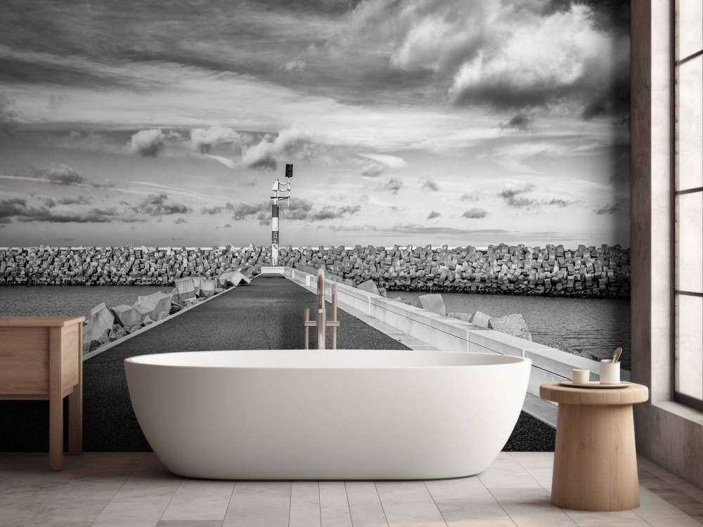 Kajväggen i Cadzand Bad-hamnen