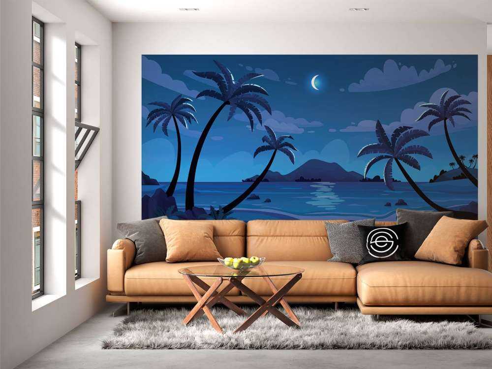 Vacker utsikt på natten