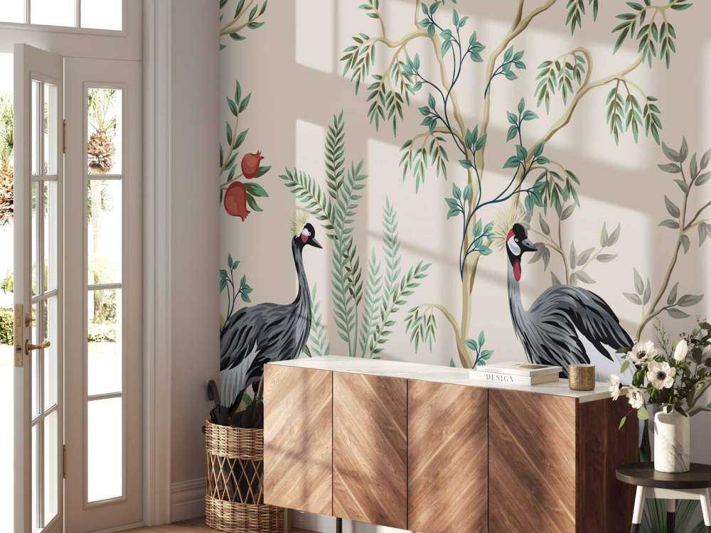 Illustration av kranar