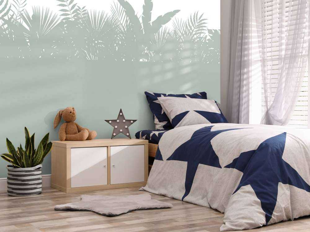 Silhuetter palmblad, ljusgröna