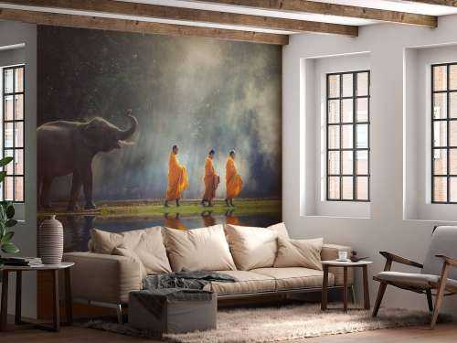 Elefant och buddhister