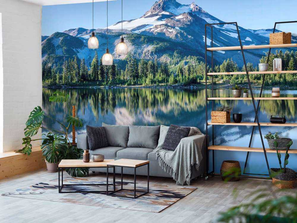 Fototapet berg av snö