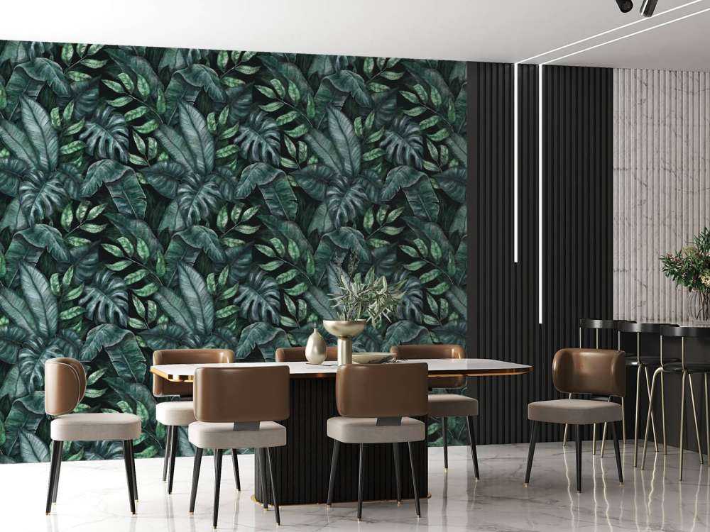 Botaniskt mönster med palmblad