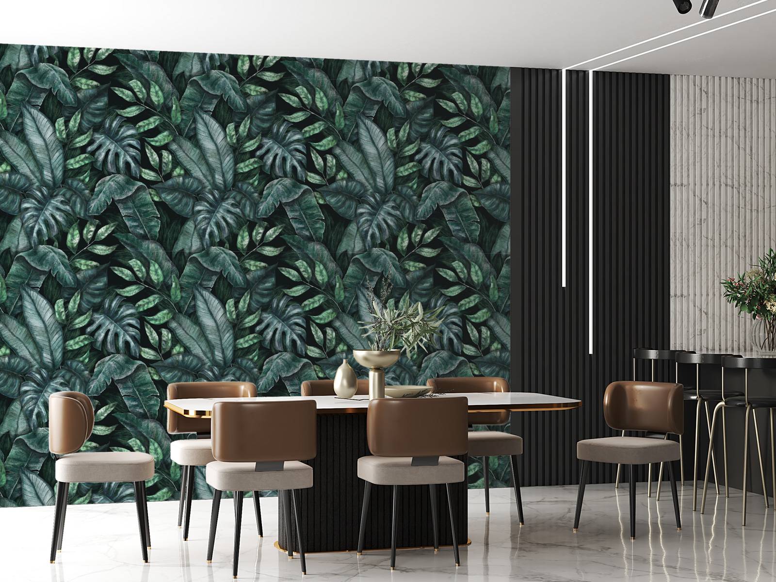 Botaniskt mönster med palmblad