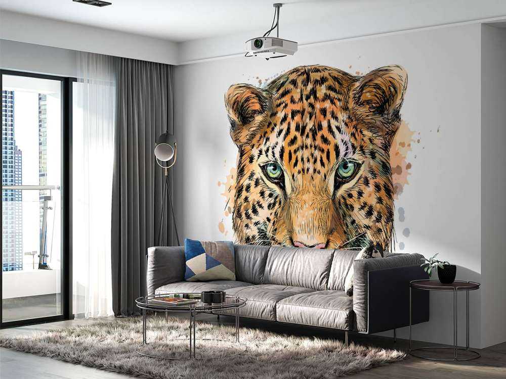 Leopard i akvarell