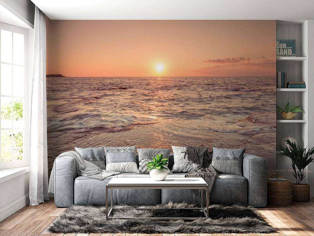 Solnedgång stranden