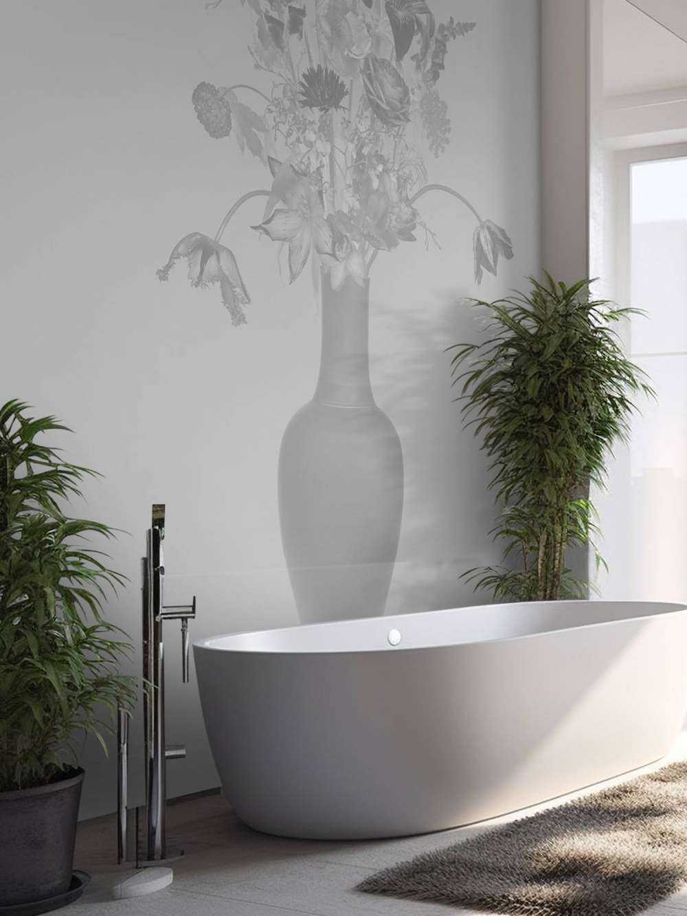 Generös blombukett svart och vit