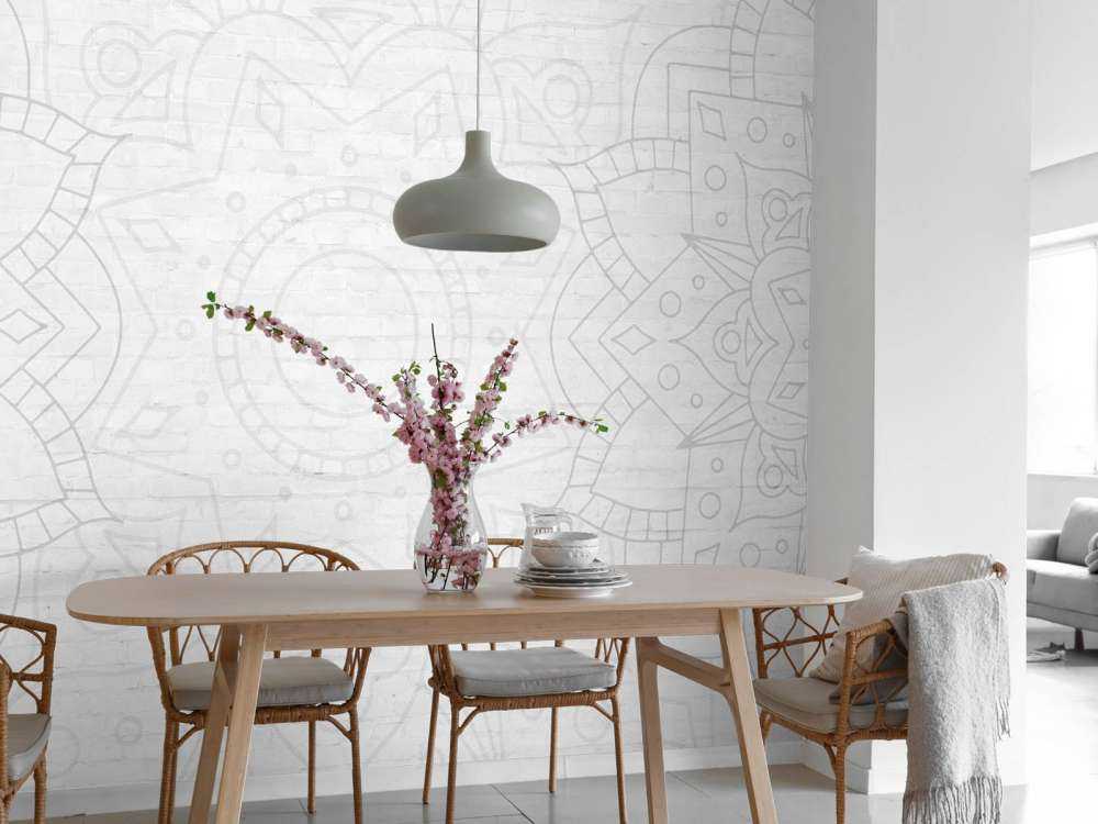 White Geometric Mandala