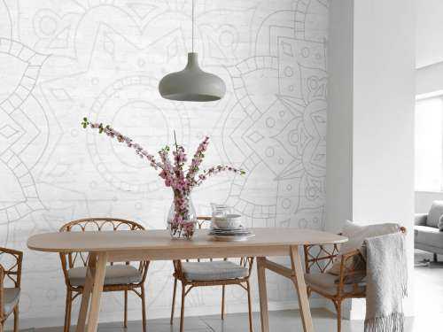 White Geometric Mandala