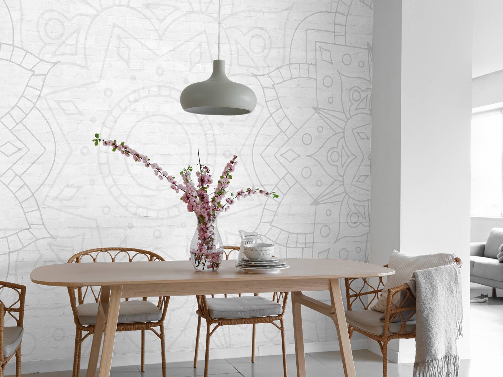White Geometric Mandala