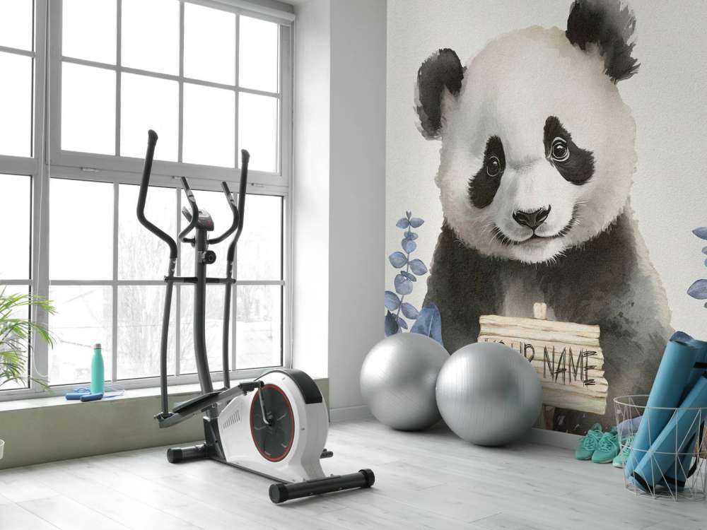 Pandabarn i djungeln blå