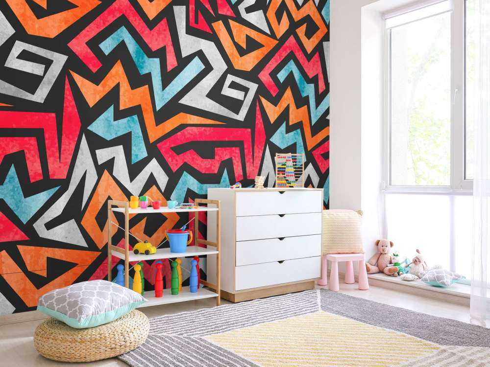 Färgglatt grafiskt tryck