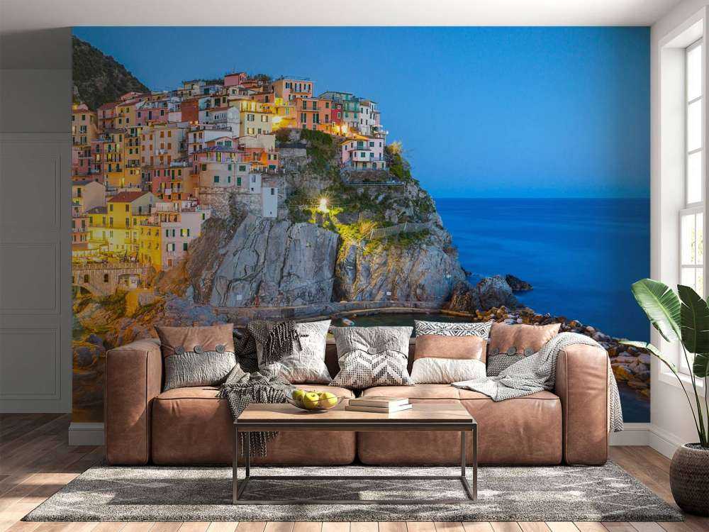 Italiensk stad på natten