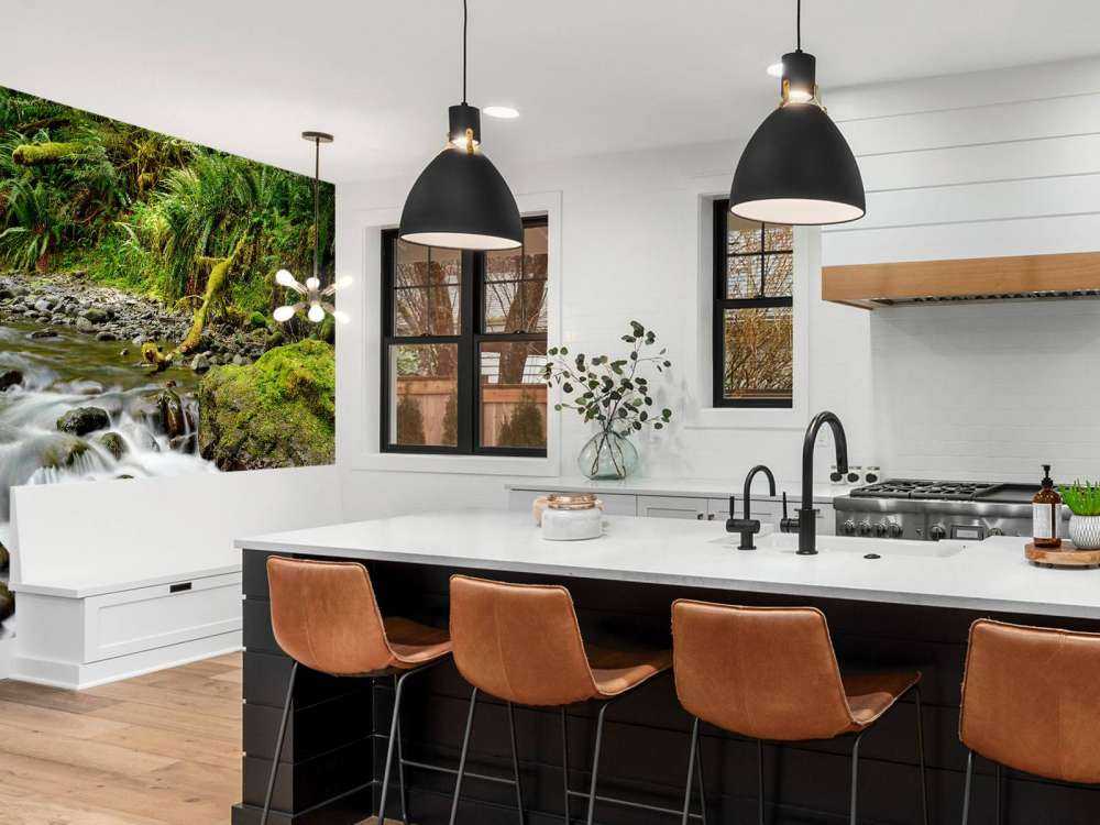 Grønn stein med elv