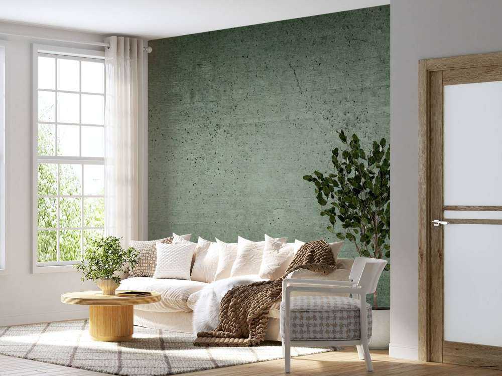 Grønn betongvegg