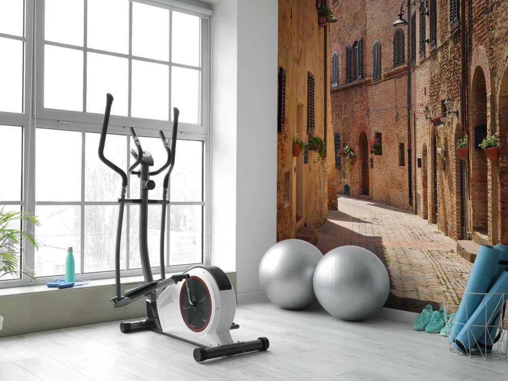 Klassisk gate med blomster