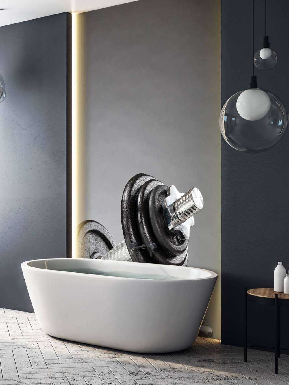 Hantel med svarte plater