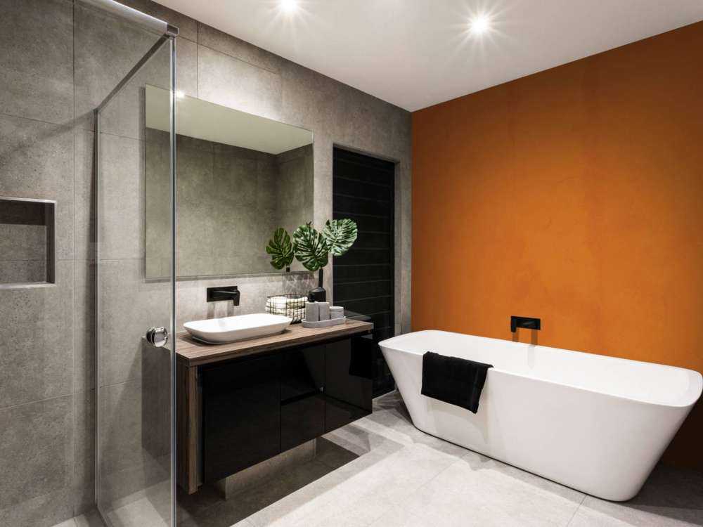 Gammel oransje betong