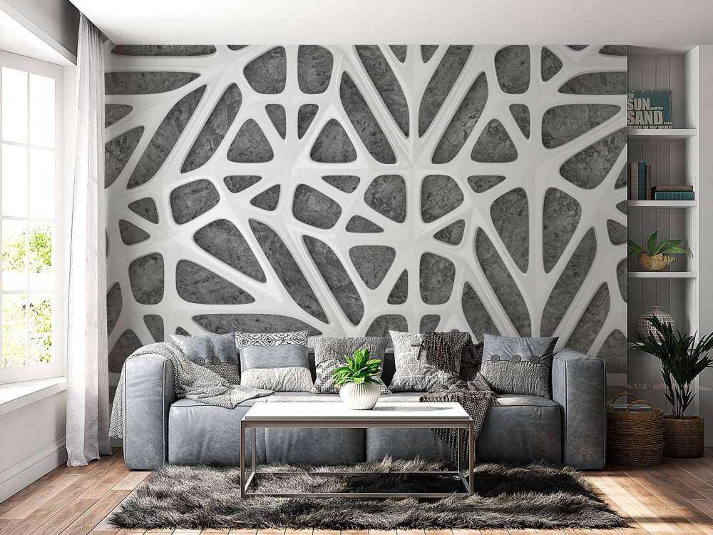 Hvitt mønster på betong