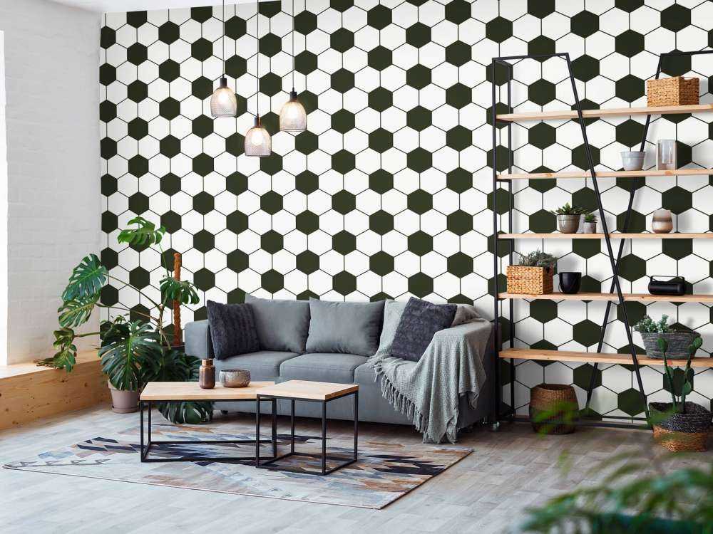 Svarte og hvite geometriske polygoner